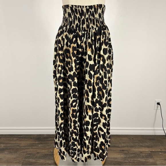 ❤️ Suzy super wide leg Leopard Print pants S - Picture 1 of 7